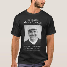 Zwart in liefdevolle geheugen begrafenis foto gede t-shirt