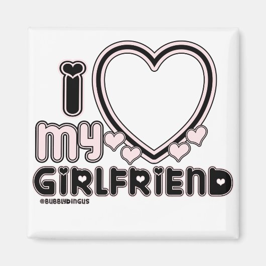 zwart in luv 1 magneet (Voorkant)