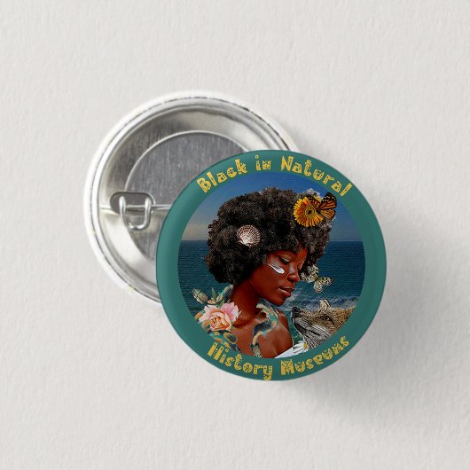 Zwart in Natuurhistorisch Musea Button (Voorkant /achterkant)