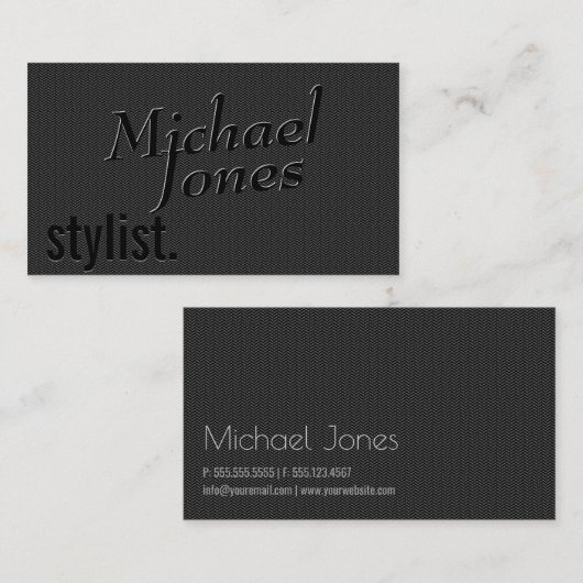 Zwart in reliëfdruk Stijlvol Visitekaartje (Voorkant / Achterkant)