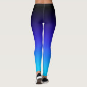 Zwart Indigo Blauw en Aqua Gradiënt Leggings (Achterkant)