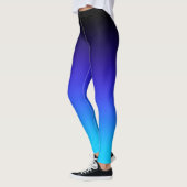 Zwart Indigo Blauw en Aqua Gradiënt Leggings (Links)