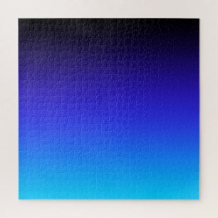 Zwart Indigo en Aqua Blauwe Ombre Legpuzzel