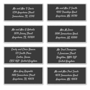Zwart Individuele Ontvanger Naam Adres Verzending Sticker