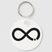 Zwart Infinity-symbool met ster Sleutelhanger (Voorkant)