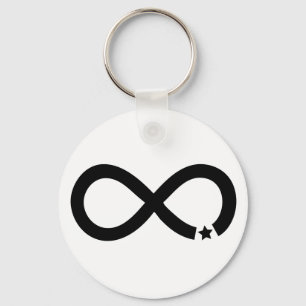 Zwart Infinity-symbool met ster Sleutelhanger