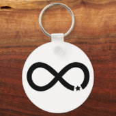 Zwart Infinity-symbool met ster Sleutelhanger (Voorkant)