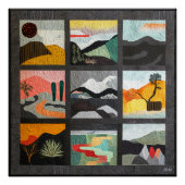 Zwart ingelijst Minimal Desert Art Grid - Geometri Perfect Poster (Voorkant)