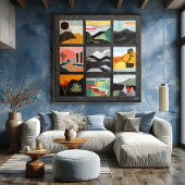 Zwart ingelijst Minimal Desert Art Grid - Geometri Perfect Poster