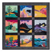 Zwart ingelijste Desert Art Grid – Levendige geome Perfect Poster (Voorkant)