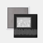 Zwart ingelijste foto afstuderen magneet (Voorkant / Achterkant)