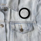 Zwart ingelijste foto ronde button 5,7 cm (In situ)