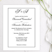 Zwart ingelijste monogrammen minimalistische budge flyer