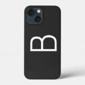 Zwart Initiaal Letter Monogram Modern Case-Mate iPhone Case (Achterkant)