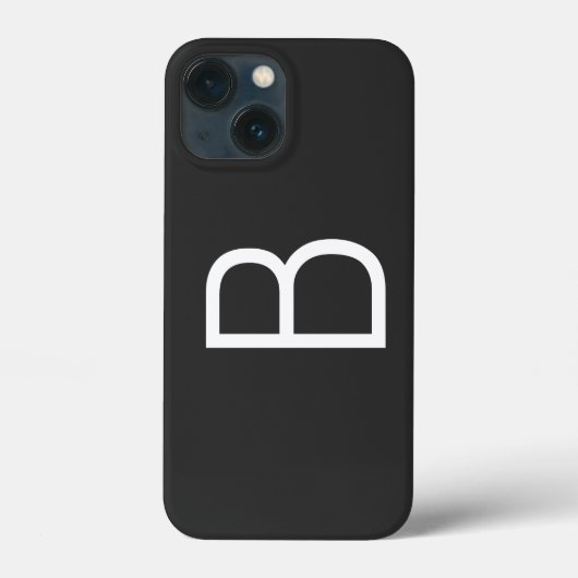 Zwart Initiaal Letter Monogram Modern Case-Mate iPhone Case (Achterkant)