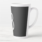 Zwart Initiaal Letter Monogram Modern Latte Mok (Rechts)