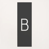 Zwart Initiaal Letter Monogram Modern Yogamat (Voorkant)