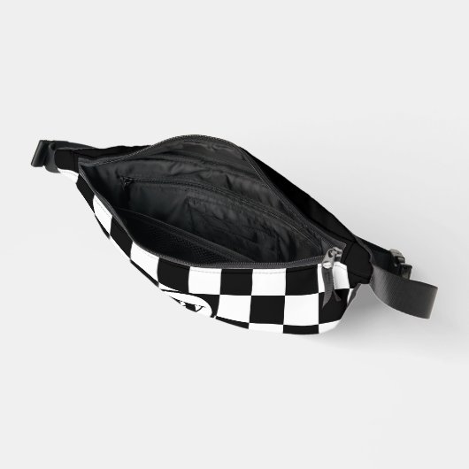 Zwart Initiaal | Zwart en Rood Geruit Heuptasje (Open)