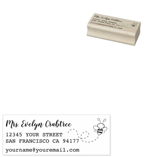 Zwart inkt aangepaste naam Bij Retouradres Rubberstempel (Gestempeld)