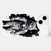 Zwart Inkt Astronaut Cat Design Case-Mate iPhone Case (Achterkant (horizontaal))