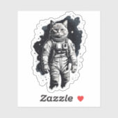 Zwart Inkt Astronaut Cat Design Sticker (Vel)