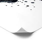 Zwart Inkt Astronaut Kat Ontwerp Poster (Hoek)