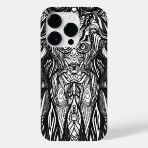 Zwart inkt illustratie vrouwen Case-Mate iPhone 14 pro hoesje