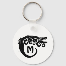 Zwart inktgemuteerde zoutwater croc Silhouette Sleutelhanger