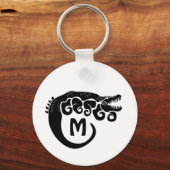 Zwart inktgemuteerde zoutwater croc Silhouette Sleutelhanger (Voorkant)