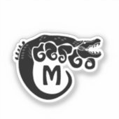 Zwart inktgemuteerde zoutwater croc Silhouette Sticker (Voorkant)