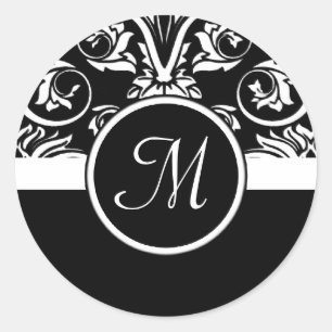 Zwart Insignia Monogram Envelop Seal Sticker