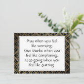 Zwart Inspirerend Life Aanmoediging Citaten Auto Kaart (Staand voorkant)