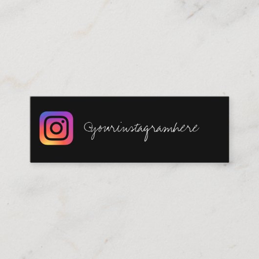 zwart instagram mini visitekaartje (Voorkant)
