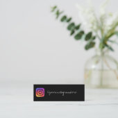zwart instagram mini visitekaartje (Staand voorkant)