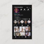 Zwart Instagram QR CODE Visitekaartje (Voorkant)