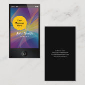 Zwart iPhone-achtig Visitekaartje (Voorkant / Achterkant)