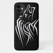 Zwart iPhone hoesje met Running Lion - Uw kleuren (Achterkant)