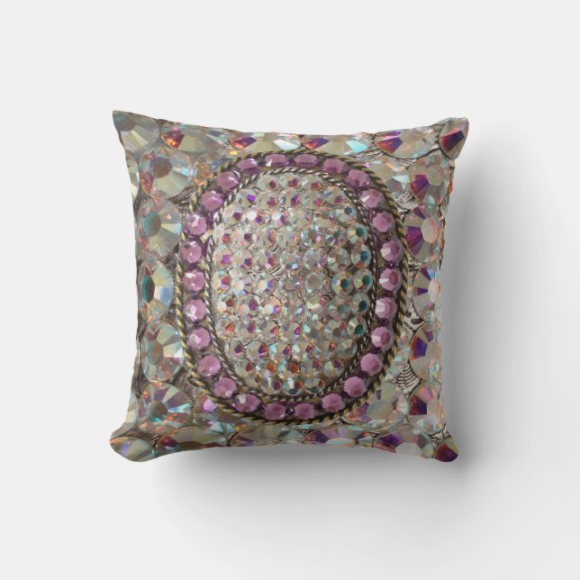 ZWART Iridescent Rhinestone Pillow Kussen (Voorkant)