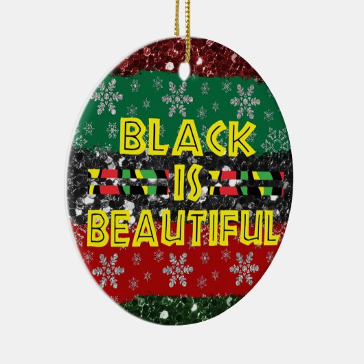 Zwart is een mooie Afrikaanse kerstboom Keramisch Ornament (Rechts)