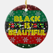 Zwart is een mooie Afrikaanse kerstboom Keramisch Ornament (Achterkant)