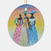 Zwart is een prachtige Afrikaanse Amerikaanse kuns Keramisch Ornament (Links)