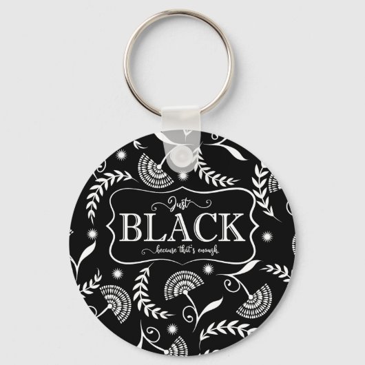 Zwart is genoeg Designer Sleutelhanger Black Gesch (Achterkant)