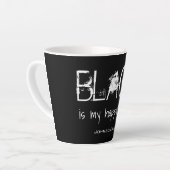 Zwart is mijn gelukkige kleur - gepersonaliseerd,  latte mok (Linkerhoek)