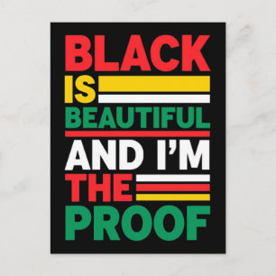 Zwart is mooi typografie vector T-shirt Feestdagenkaart