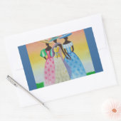 Zwart is mooie Afro-Amerikaanse kunst Rechthoekige Sticker (Envelop)