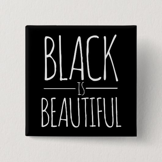 Zwart is prachtig vierkante button 5,1 cm (Voorkant)