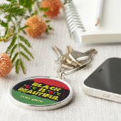 Zwart is prachtige cadeautjes, aangepaste naam op  sleutelhanger (Zijkant)