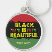 Zwart is prachtige cadeautjes, aangepaste naam op  sleutelhanger (Voorkant)