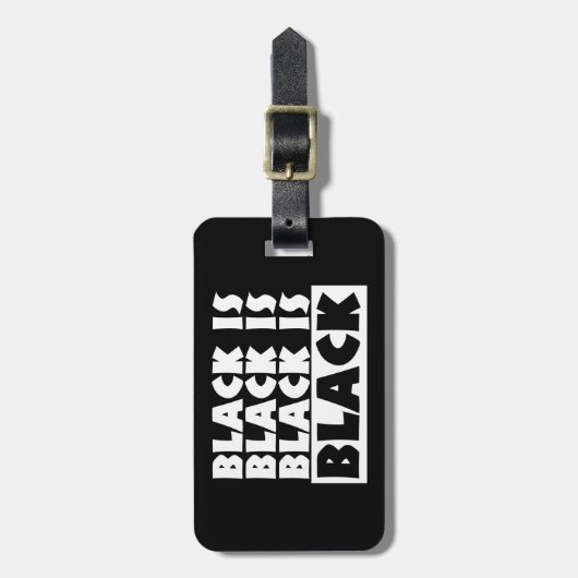 Zwart is zwart bagagelabel (Voorkant verticaal)