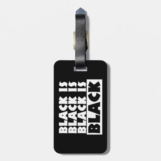 Zwart is zwart bagagelabel (Achterkant verticaal)